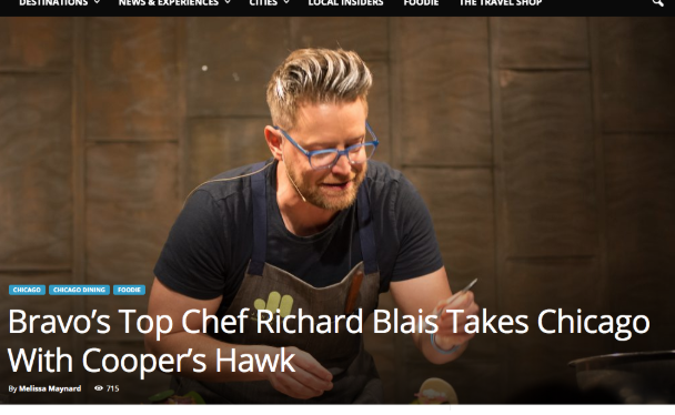 Travel Insider Magazine: Bravo’s Top Chef Richard Blais Takes Chicago With Cooper’s Hawk